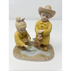 Vtg Denim Days Figurine #88013-99 "Puddle Jumpers" 1999 HOMCO Home Interiors